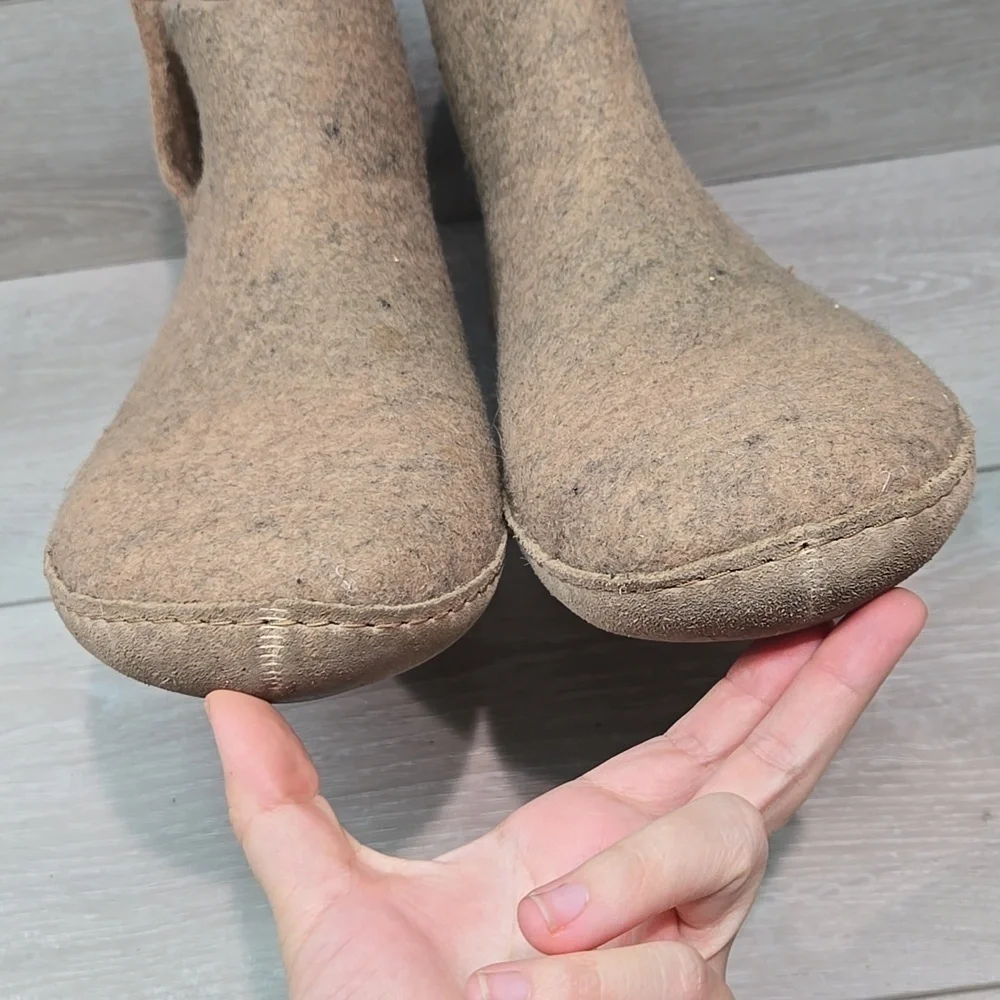 Glerups Mens Ankle Cut Out Side Cozy Wool Winter Shoes Boots Sz 46/12
